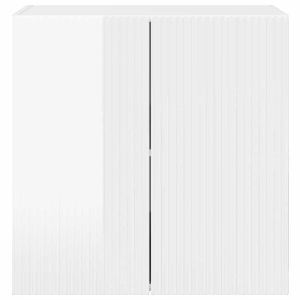 vidaXL Ντουλάπι Τηλεόρασης Τοίχου Επιτοίχιο Υψηλής γυαλάδας λευκό