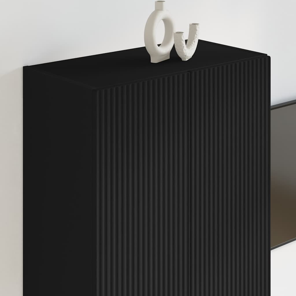 vidaXL Ντουλάπι Τηλεόρασης Τοίχου Επιτοίχιο Μαύρο 59,5 x 31 x 80 εκ