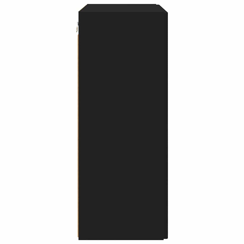 vidaXL Ντουλάπι Τηλεόρασης Τοίχου Επιτοίχιο Μαύρο 59,5 x 31 x 80 εκ