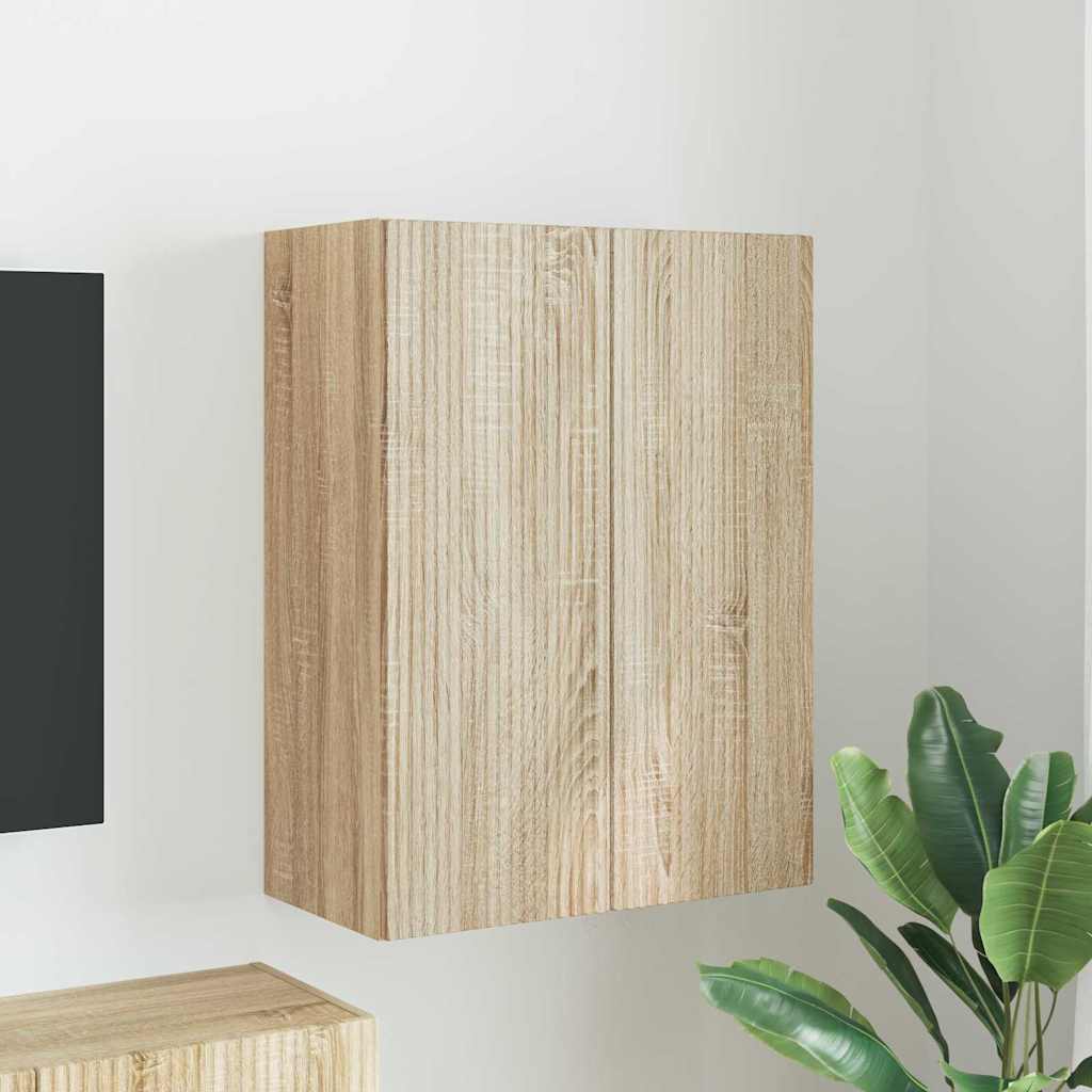 vidaXL Ντουλάπι Τηλεόρασης Τοίχου Δρύς Sonoma 59,5 x 31 x 80 εκ
