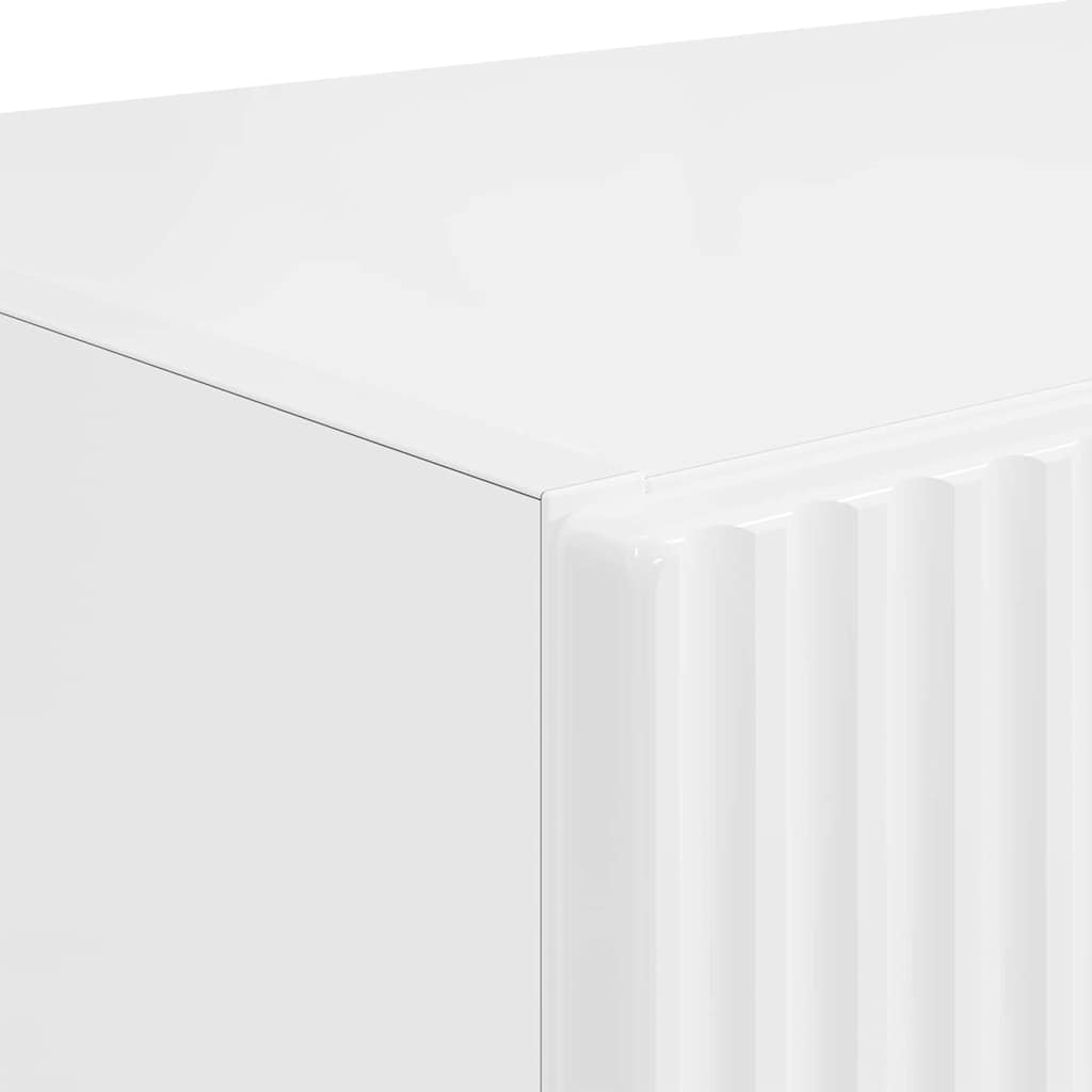 vidaXL Ντουλάπι Τηλεόρασης Τοίχου Επιτοίχιο Υψηλής γυαλάδας λευκό