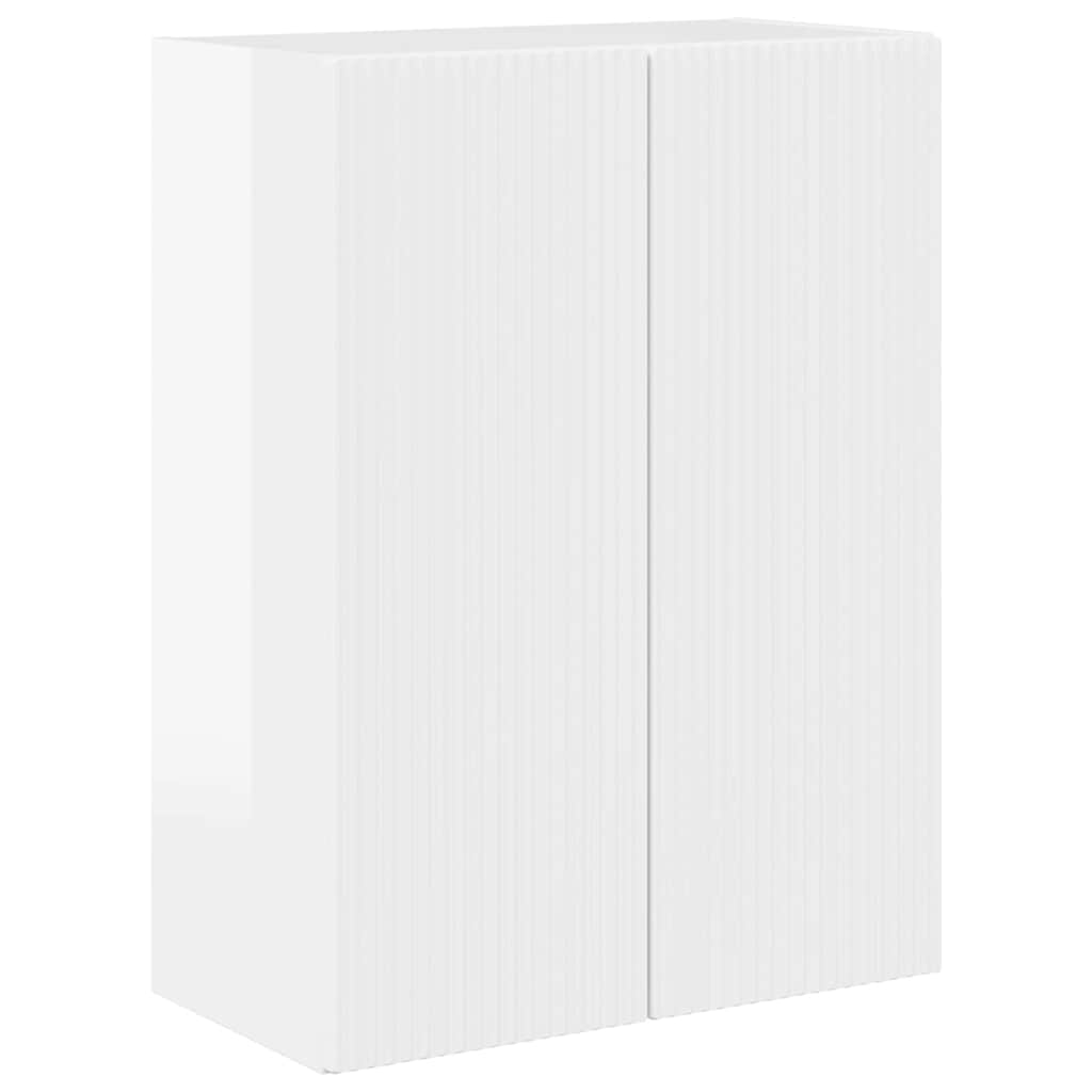 vidaXL Ντουλάπι Τηλεόρασης Τοίχου Επιτοίχιο Υψηλής γυαλάδας λευκό