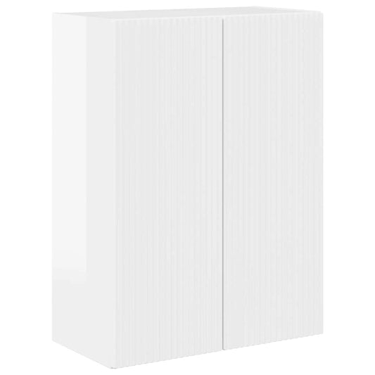 vidaXL Ντουλάπι Τηλεόρασης Τοίχου Επιτοίχιο Υψηλής γυαλάδας λευκό