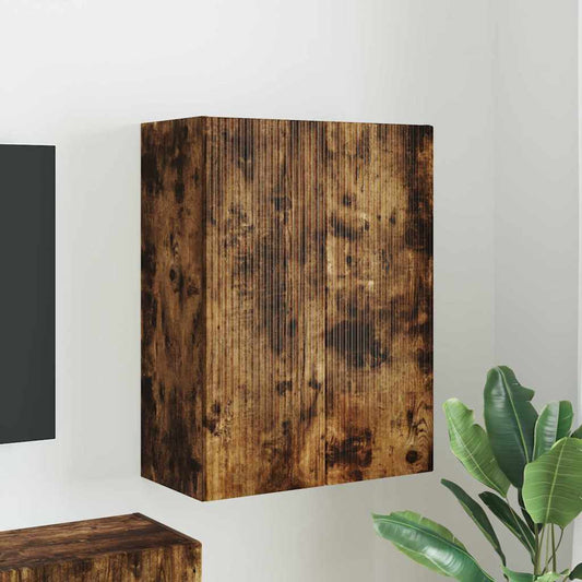 vidaXL Ντουλάπι Τηλεόρασης Τοίχου Καπνιστό Δρύς 59,5 x 31 x 80 εκ