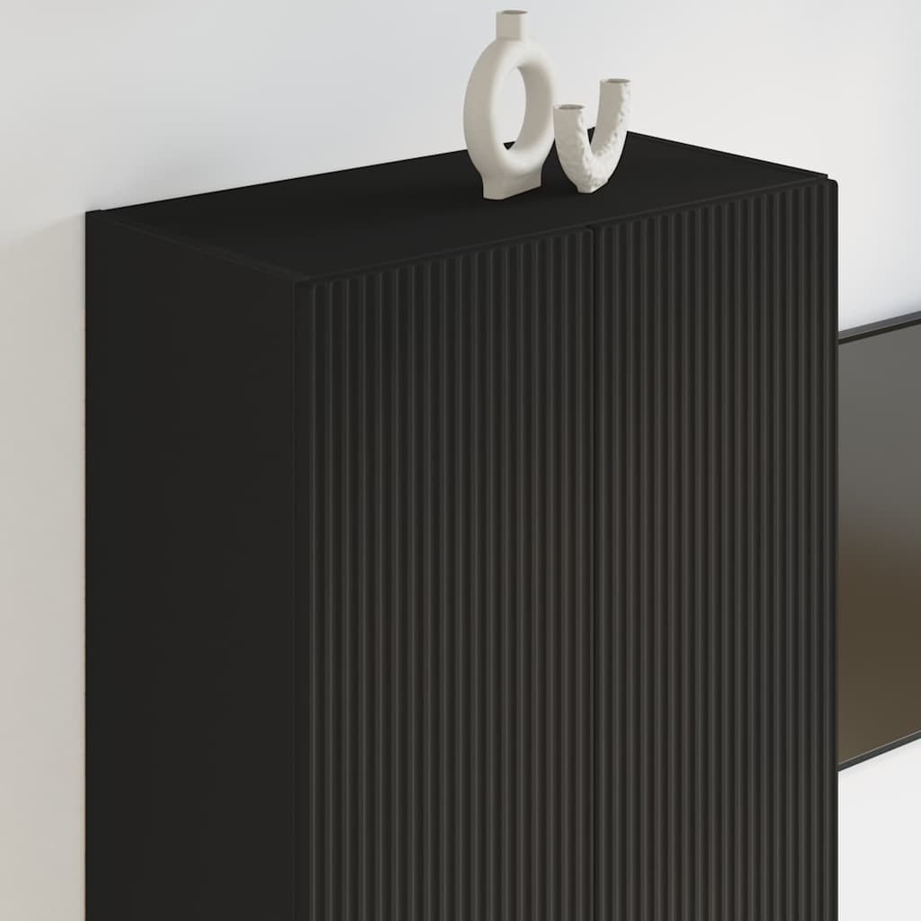 vidaXL Ντουλάπι Τηλεόρασης Τοίχου Επιτοίχιο Μαύρο 59,5 x 31 x 100 εκ.