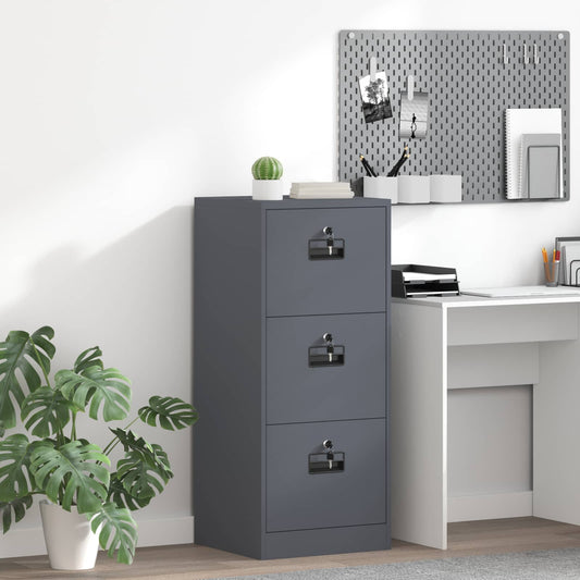 vidaXL Ντουλάπα Αρχείων με συρτάρι Ανθρακί 45,5 x 42 x 106,5 εκ