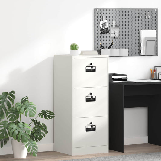 vidaXL Ντουλάπα Αρχείων με συρτάρι με ράφι Λευκό 45,5 x 42 x 106,5 εκ