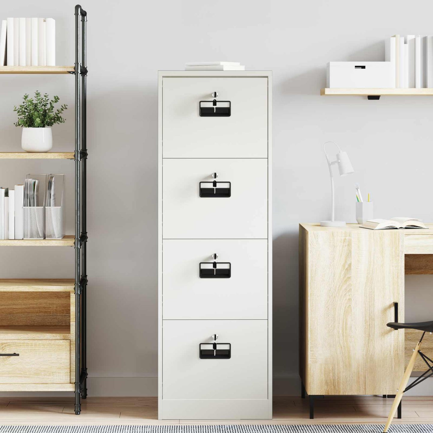 vidaXL Ντουλάπα Αρχείων Ροζ 44 x 50 x 106.5 εκ Ψυχρής Έλασης Χάλυβας