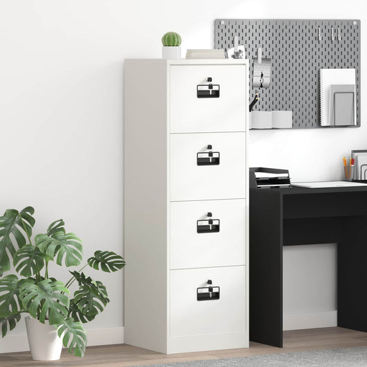 vidaXL Ντουλάπα Αρχείων Λευκό 45,5 x 42 x 139 εκ Ψυχρής Έλασης Χάλυβας