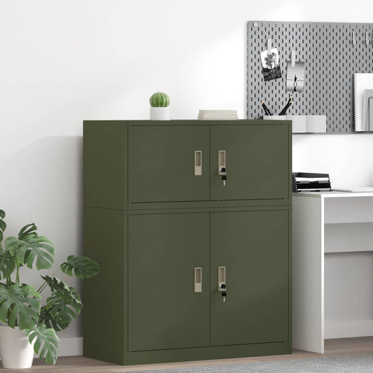 vidaXL Ντουλάπι αποθήκευσης Ελιά Πράσινη 90 x 40 x 40 εκ Ατσάλι