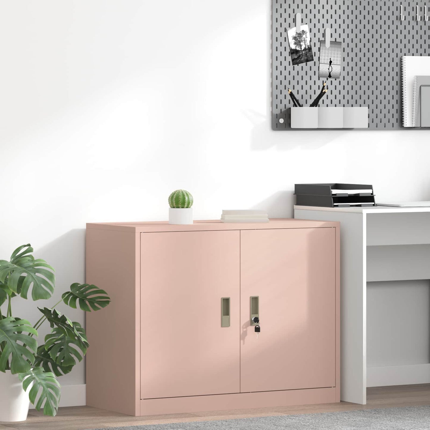 vidaXL Ντουλάπι αποθήκευσης Ροζ 90 x 40 x 70 cm Ατσάλι
