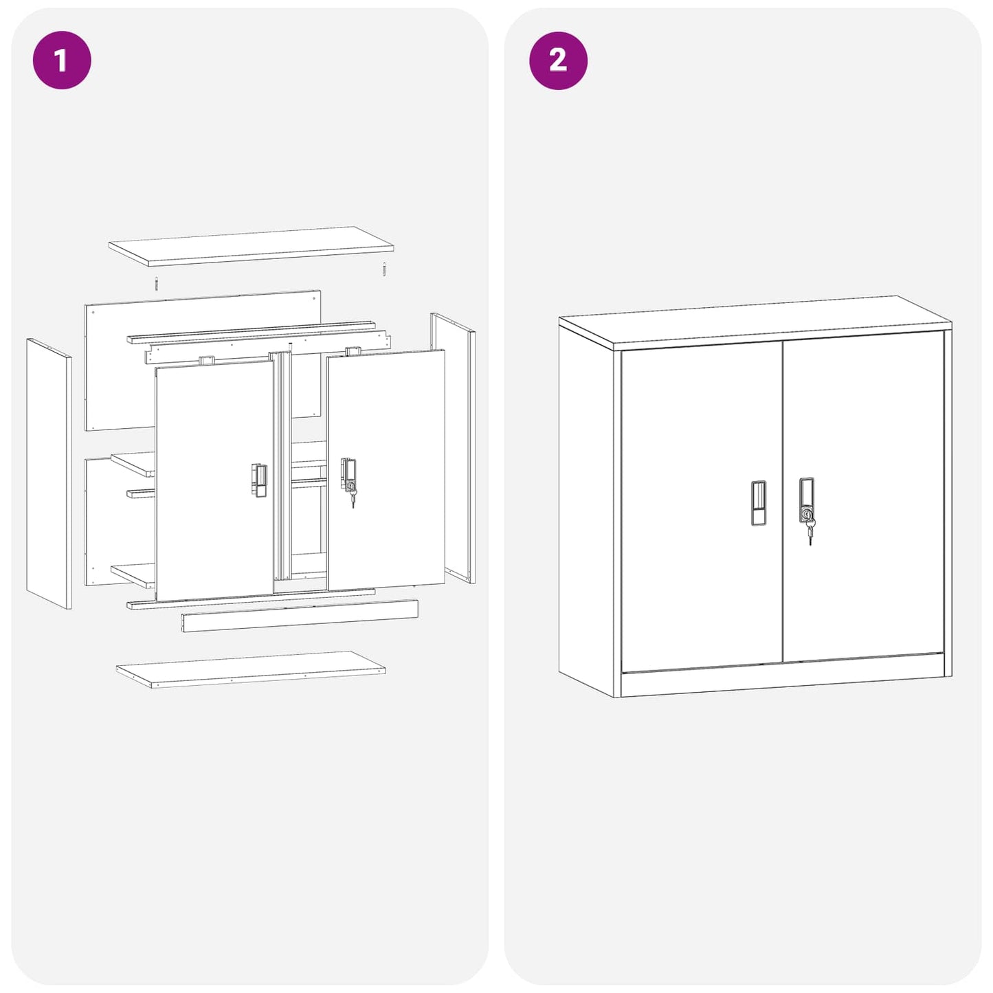 vidaXL Ντουλάπι αποθήκευσης Λευκός 90 x 40 x 90 cm Ατσάλι