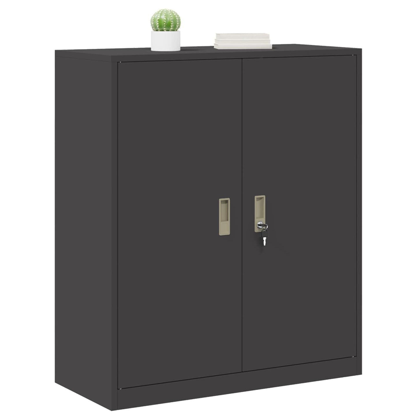 vidaXL Ντουλάπι αποθήκευσης Μαύρο 90 x 40 x 105 cm Ατσάλι