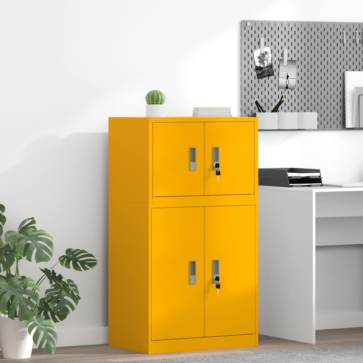 vidaXL Ντουλάπι αποθήκευσης Χαμομηλί κίτρινο 60 x 40 x 40 εκ. Ατσάλι