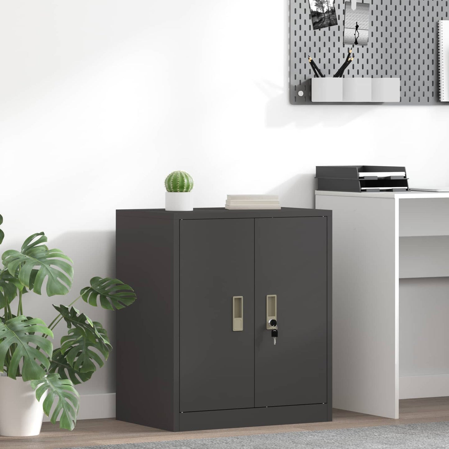 vidaXL Ντουλάπι αποθήκευσης Μαύρο 60 x 40 x 70 εκ. Ατσάλι