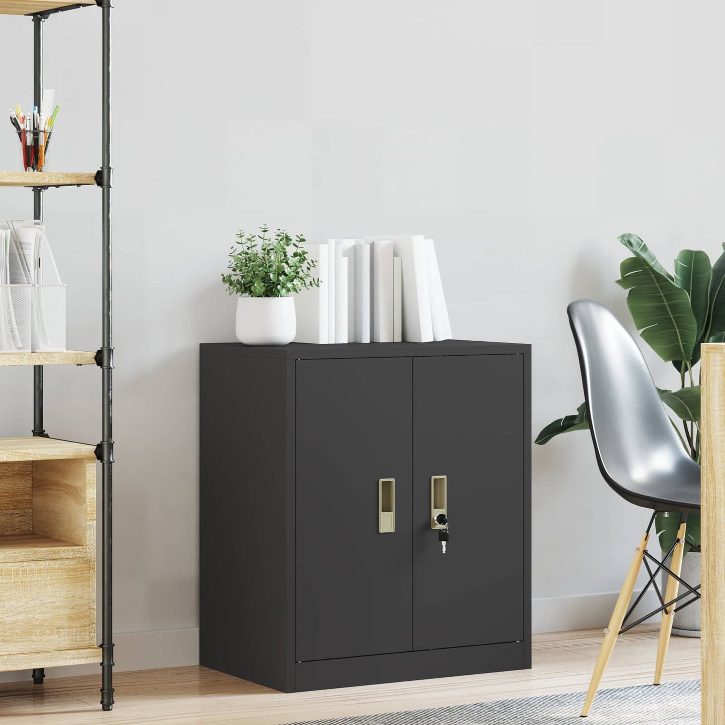 vidaXL Ντουλάπι αποθήκευσης Μαύρο 60 x 40 x 70 εκ. Ατσάλι