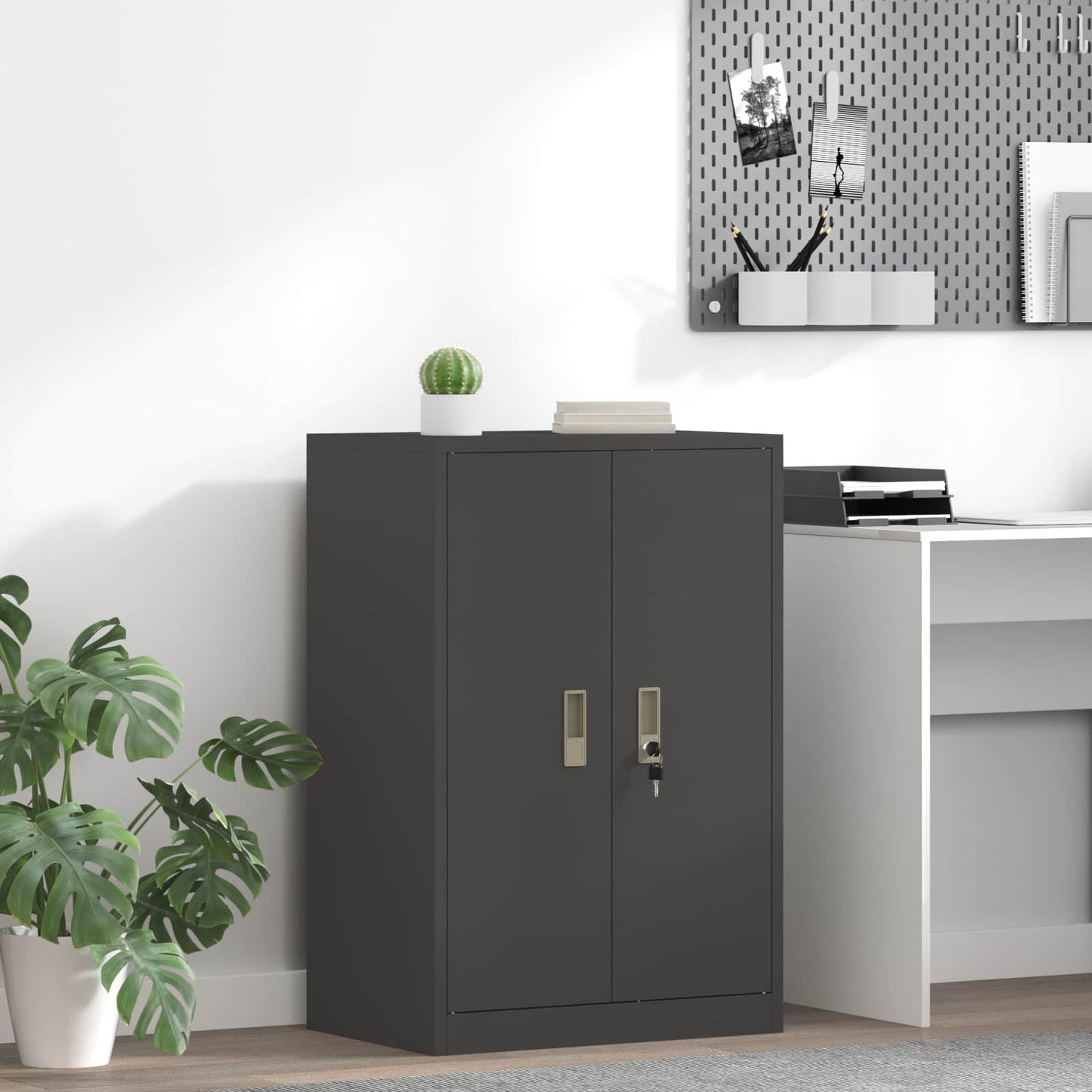 vidaXL Ντουλάπι αποθήκευσης Μαύρο 60 x 40 x 90 cm Ατσάλι