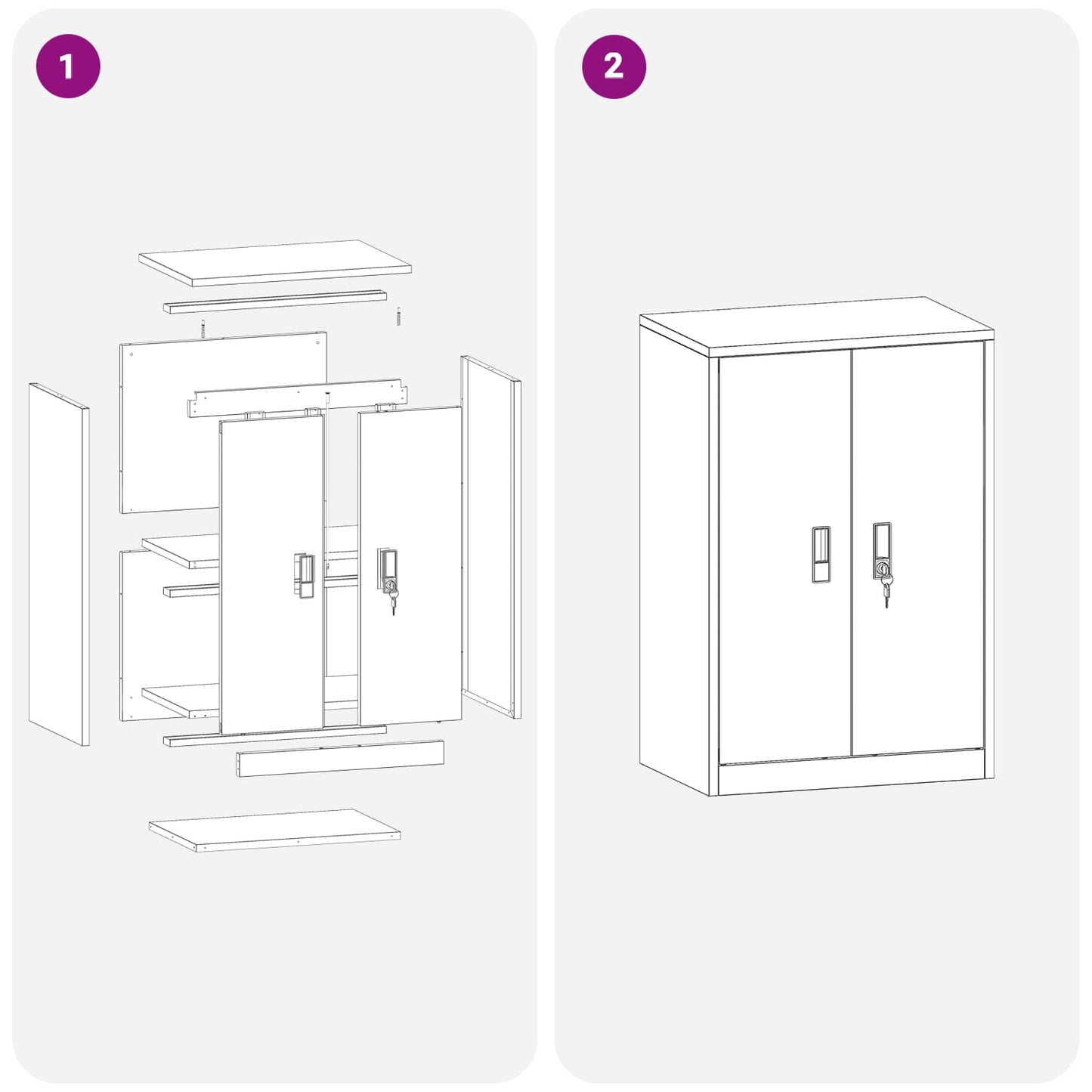 vidaXL Ντουλάπι αποθήκευσης Λευκός 60 x 40 x 90 cm Ατσάλι