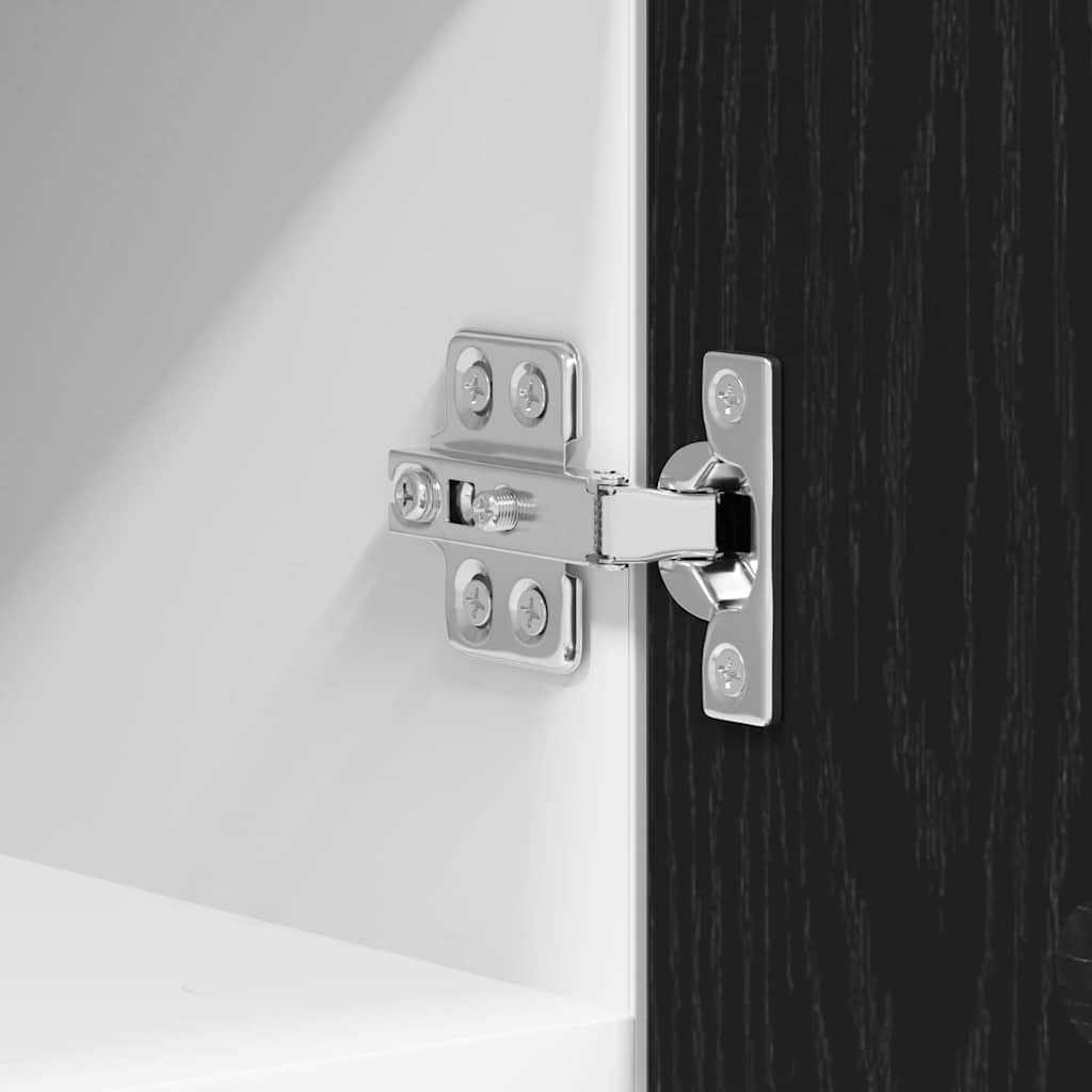 vidaXL Κρεμαστό ντουλάπι με ράφι Riga 2 pcs Μαύρος Δρυς και Λευκό