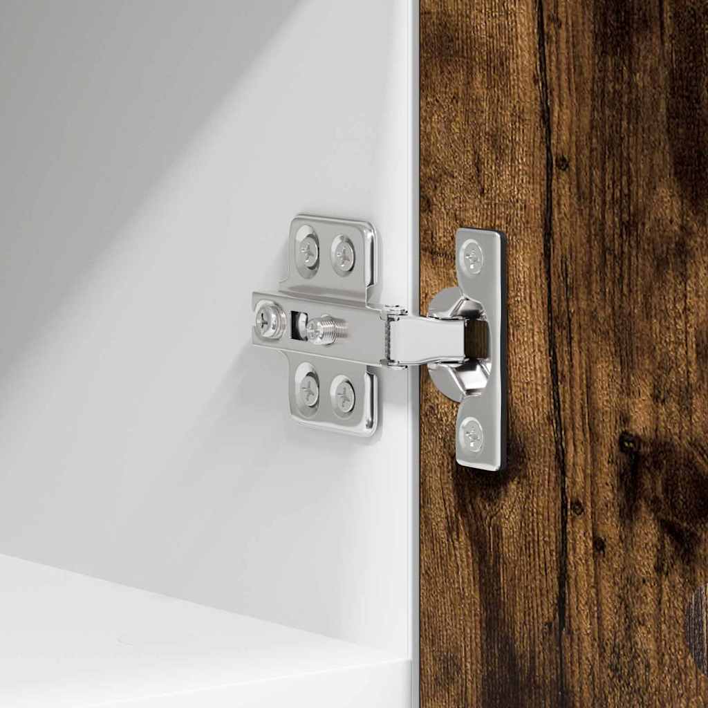 vidaXL Κρεμαστό ντουλάπι με ράφι Riga 2 pcs Καπνιστός Δρυς και Λευκό