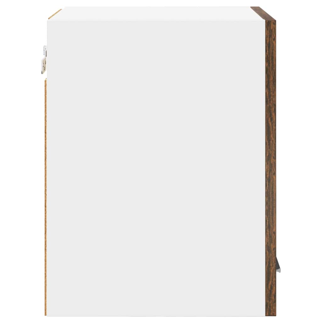 vidaXL Κρεμαστό ντουλάπι με ράφι Riga 2 pcs Καπνιστός Δρυς και Λευκό