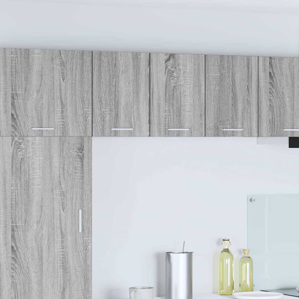 vidaXL Κρεμαστό ντουλάπι με ράφι Riga 2 pcs Γκρι Σομόνα και Λευκό