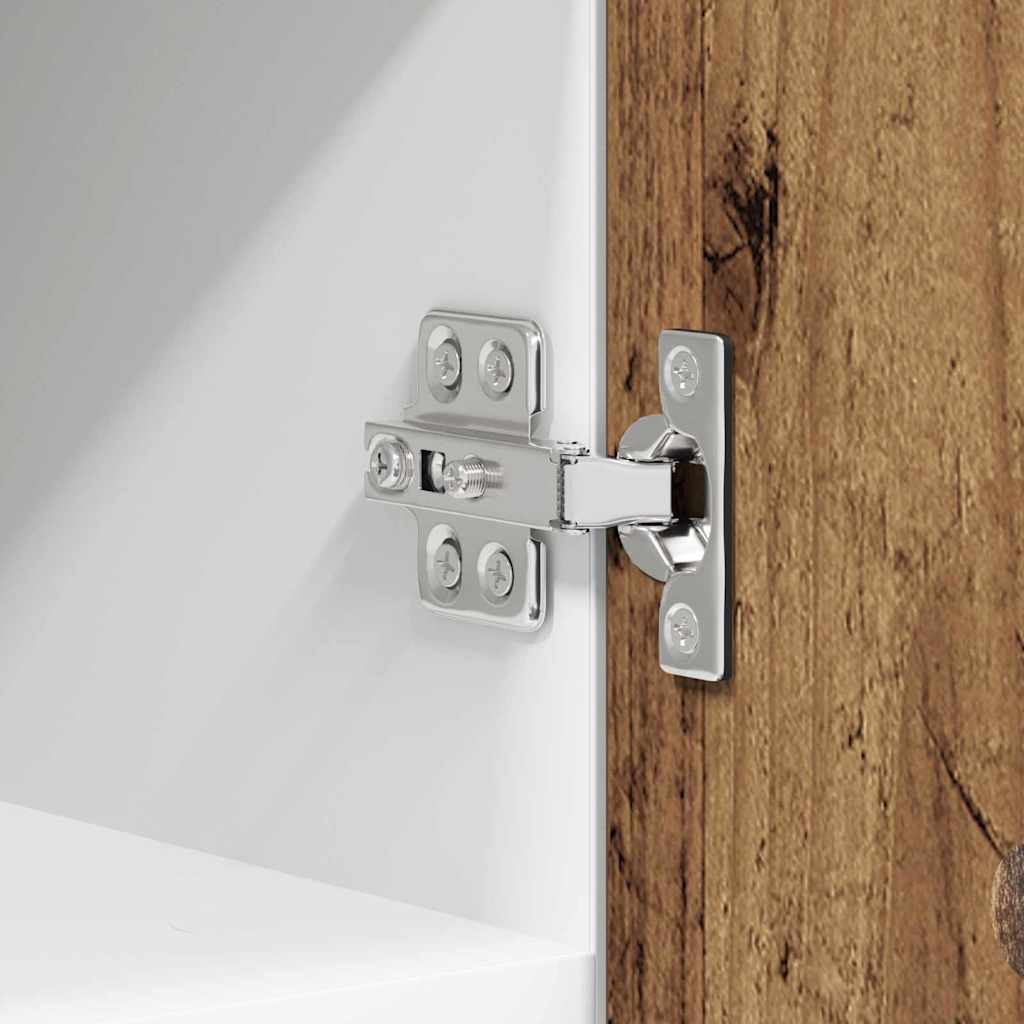 vidaXL Κρεμαστό ντουλάπι Riga Παλαιό Ξύλο και Λευκό 30 x 31 x 40 εκ.