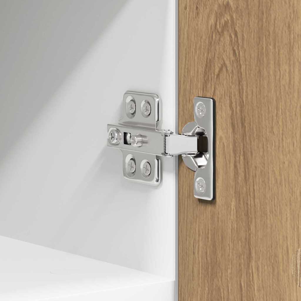 vidaXL Κρεμαστό ντουλάπι με ράφι Riga Χειροποίητη Δρυς και Λευκό