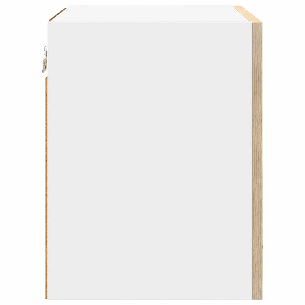 vidaXL Κρεμαστό ντουλάπι με ράφι Riga 2 pcs Σομόνα Δρυς και Λευκό