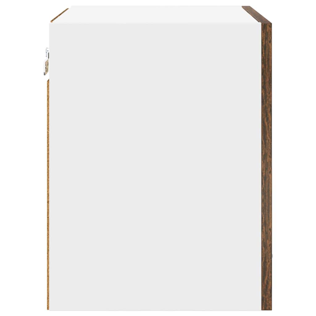 vidaXL Κρεμαστό ντουλάπι με ράφι Riga Καπνιστός Δρυς και Λευκό