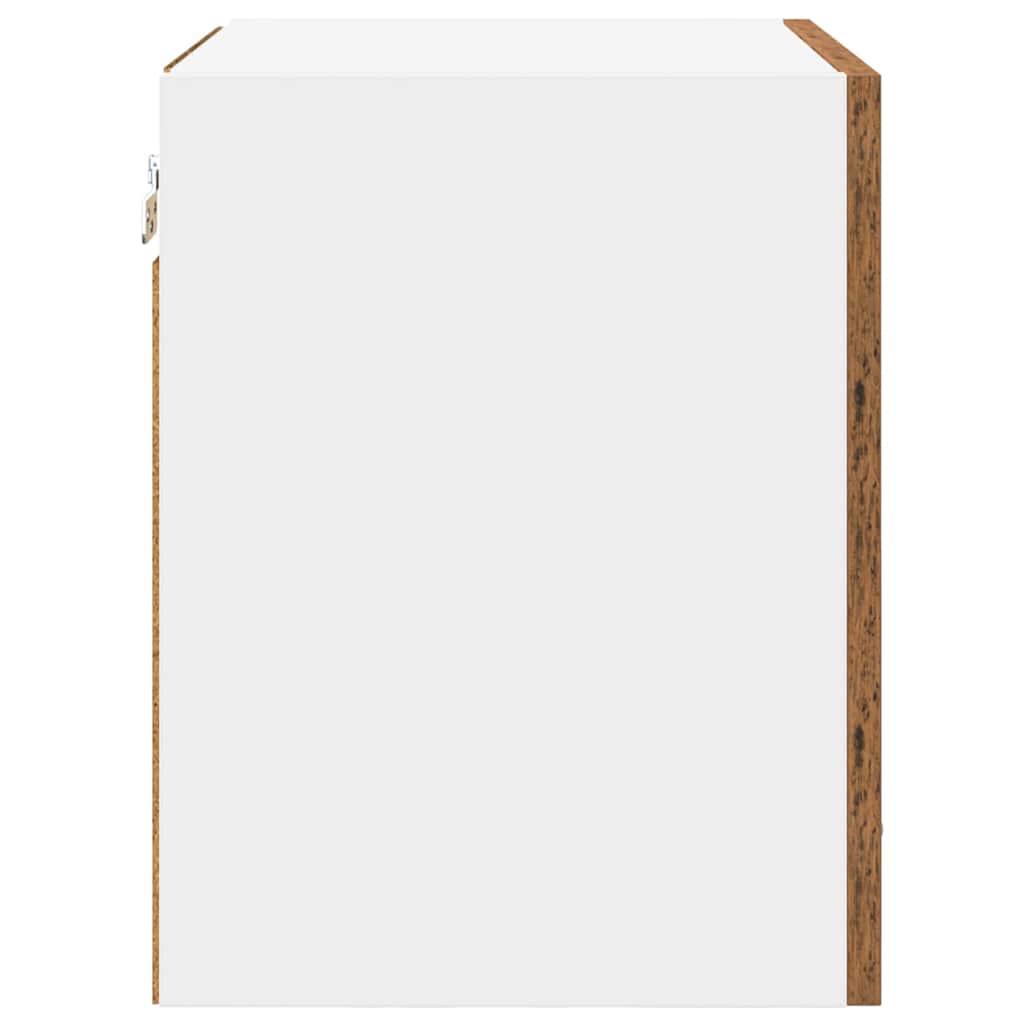 vidaXL Κρεμαστό ντουλάπι με ράφι Riga 2 pcs Παλαιό Ξύλο και Λευκό