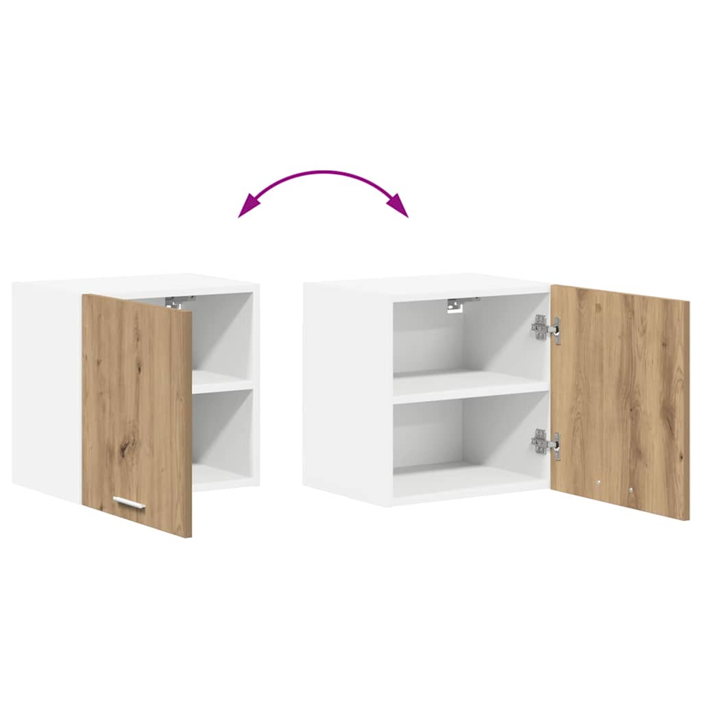 vidaXL Κρεμαστό ντουλάπι με ράφι Riga Χειροποίητη Δρυς και Λευκό