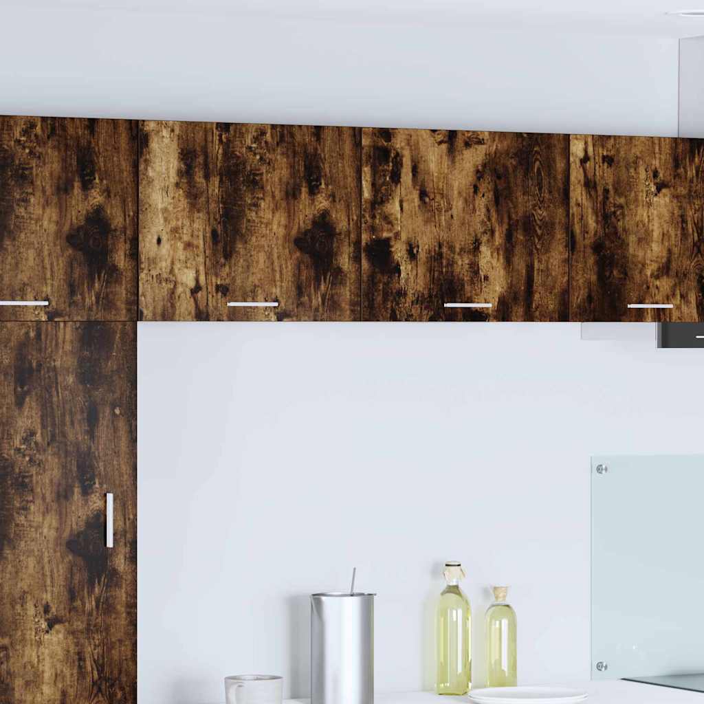 vidaXL Κρεμαστό ντουλάπι με ράφι Riga Καπνιστός Δρυς και Λευκό