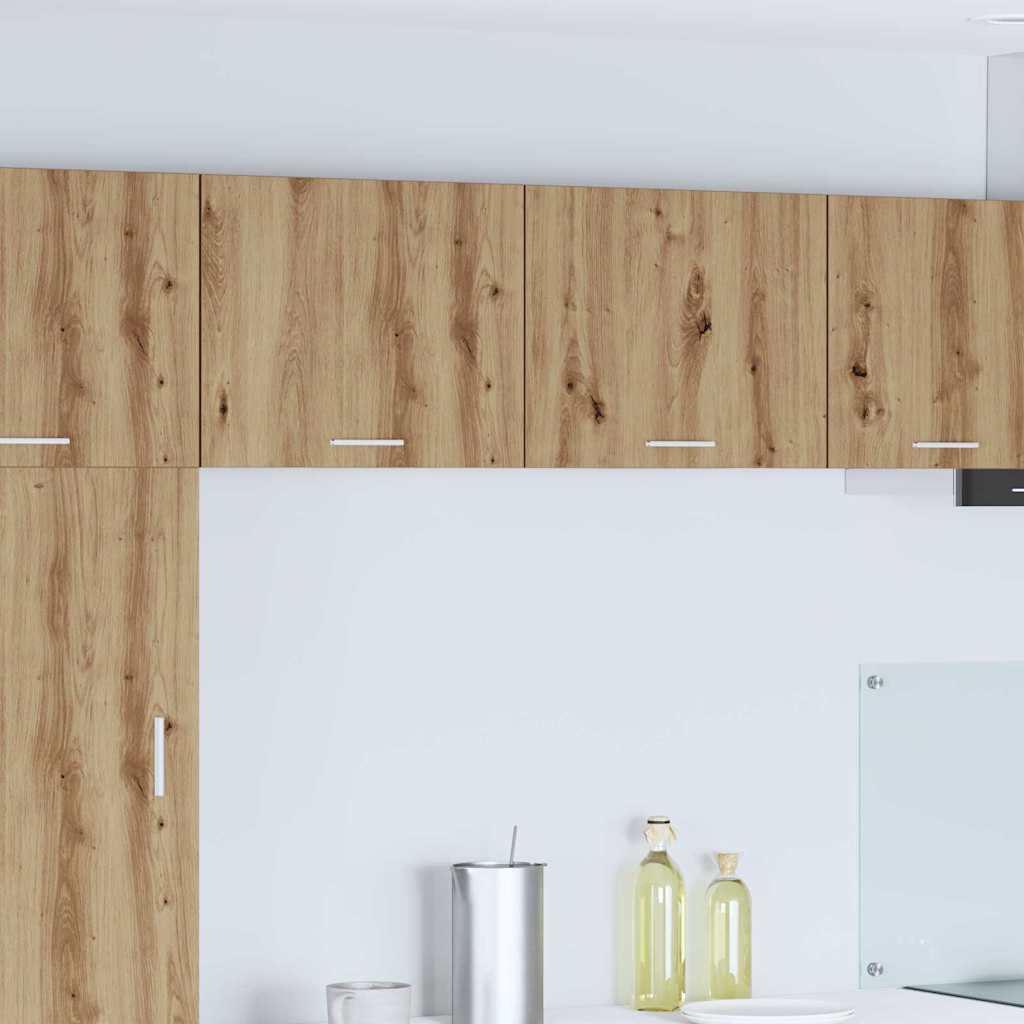 vidaXL Κρεμαστό ντουλάπι με ράφι Riga Χειροποίητη Δρυς και Λευκό