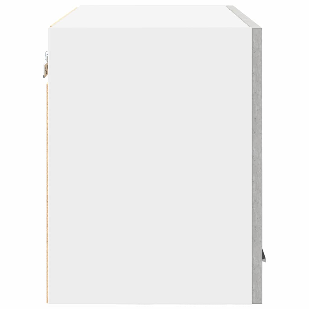 vidaXL Κρεμαστό ντουλάπι με ράφι Riga 2 pcs Σκυρόδεμα Γκρι και Λευκό