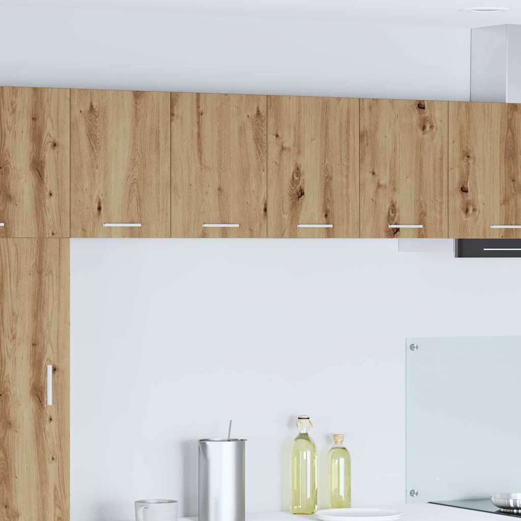 vidaXL Κρεμαστό ντουλάπι με ράφι Riga 2 pcs Χειροποίητη Δρυς και Λευκό