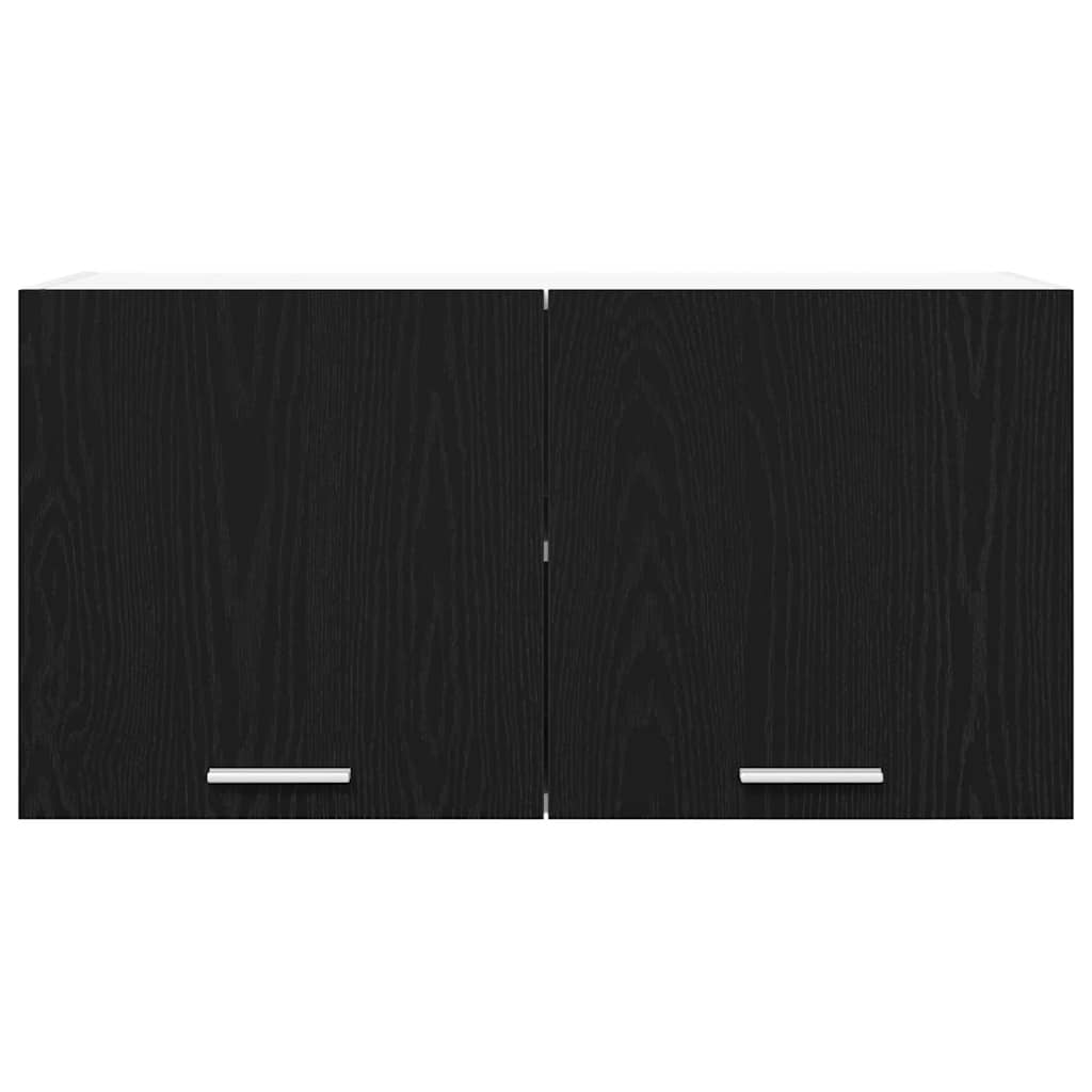 vidaXL Κρεμαστό ντουλάπι με ράφι Riga Μαύρη Οξυά 80 x 31 x 40 εκ