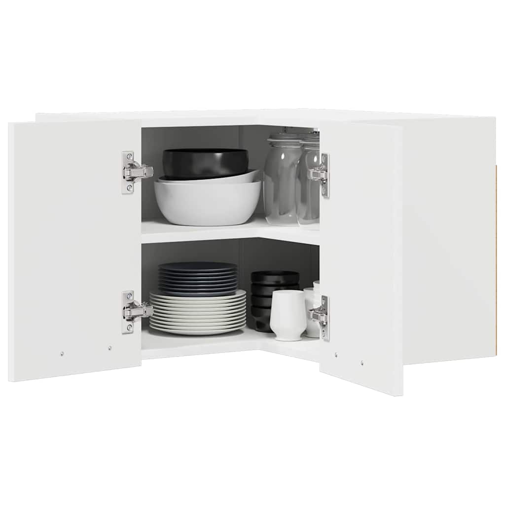 vidaXL Κρεμαστό ντουλάπι με ράφι Επιτοίχιο Riga Λευκό 57 x 57 x 40 εκ.