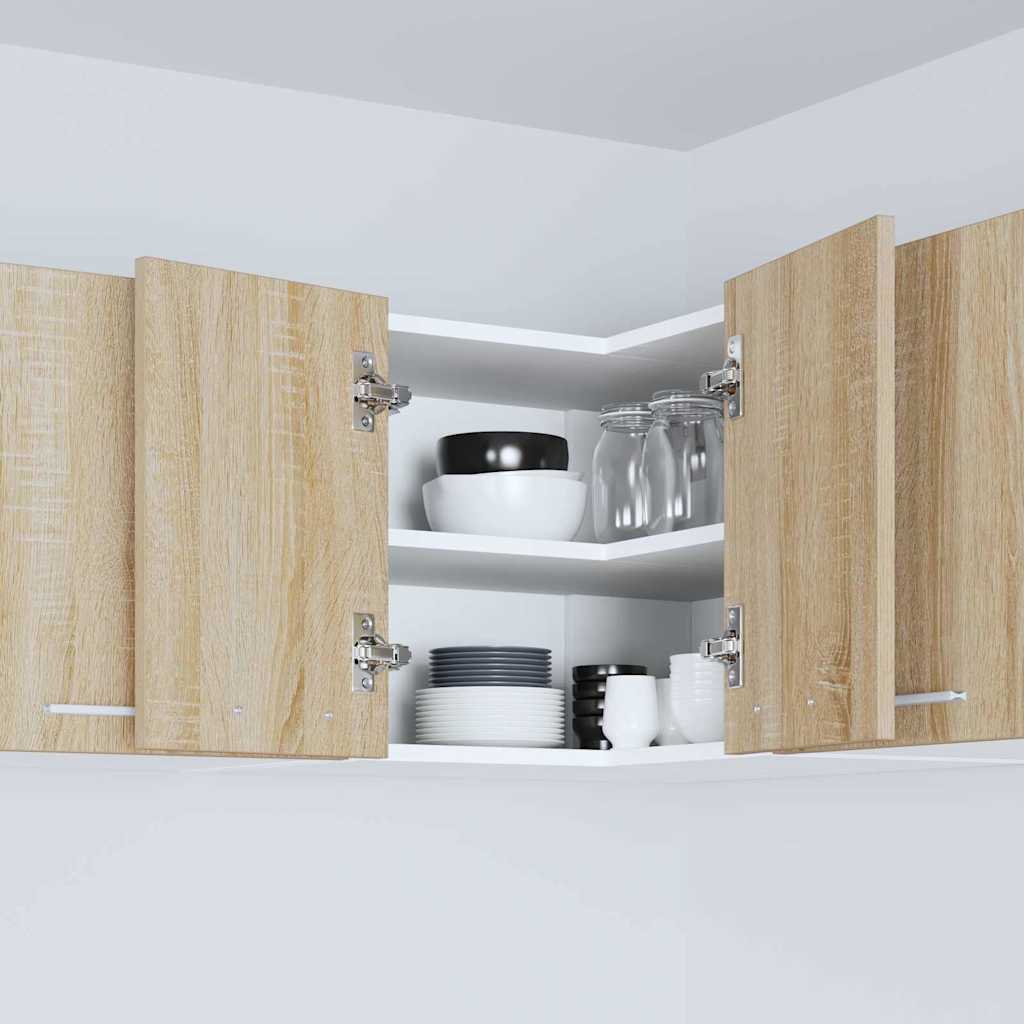 vidaXL Κρεμαστό ντουλάπι Riga Σομόνα Δρυς και Λευκό 57 x 57 x 40 εκ.