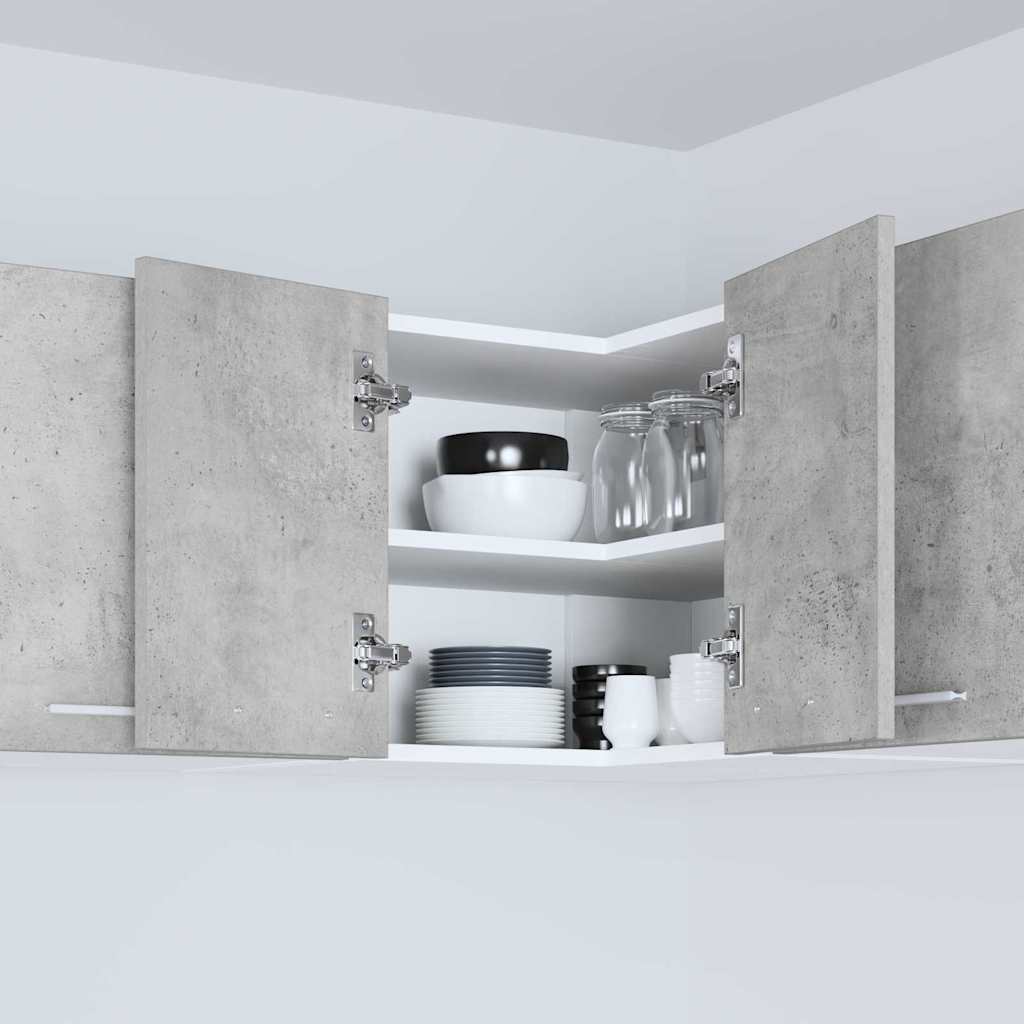 vidaXL Κρεμαστό ντουλάπι με ράφι Riga Σκυρόδεμα Γκρι και Λευκό