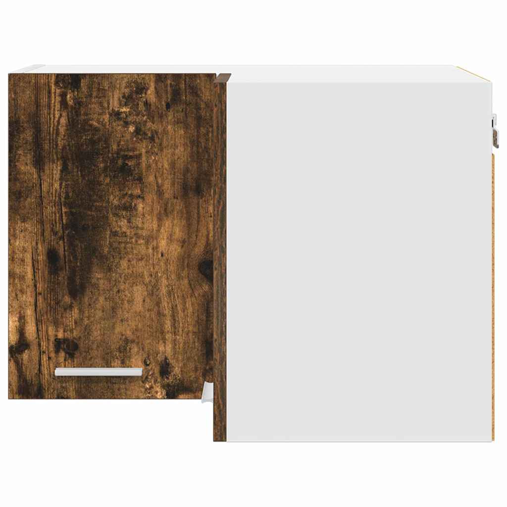 vidaXL Κρεμαστό ντουλάπι με ράφι Riga Καπνιστός Δρυς και Λευκό