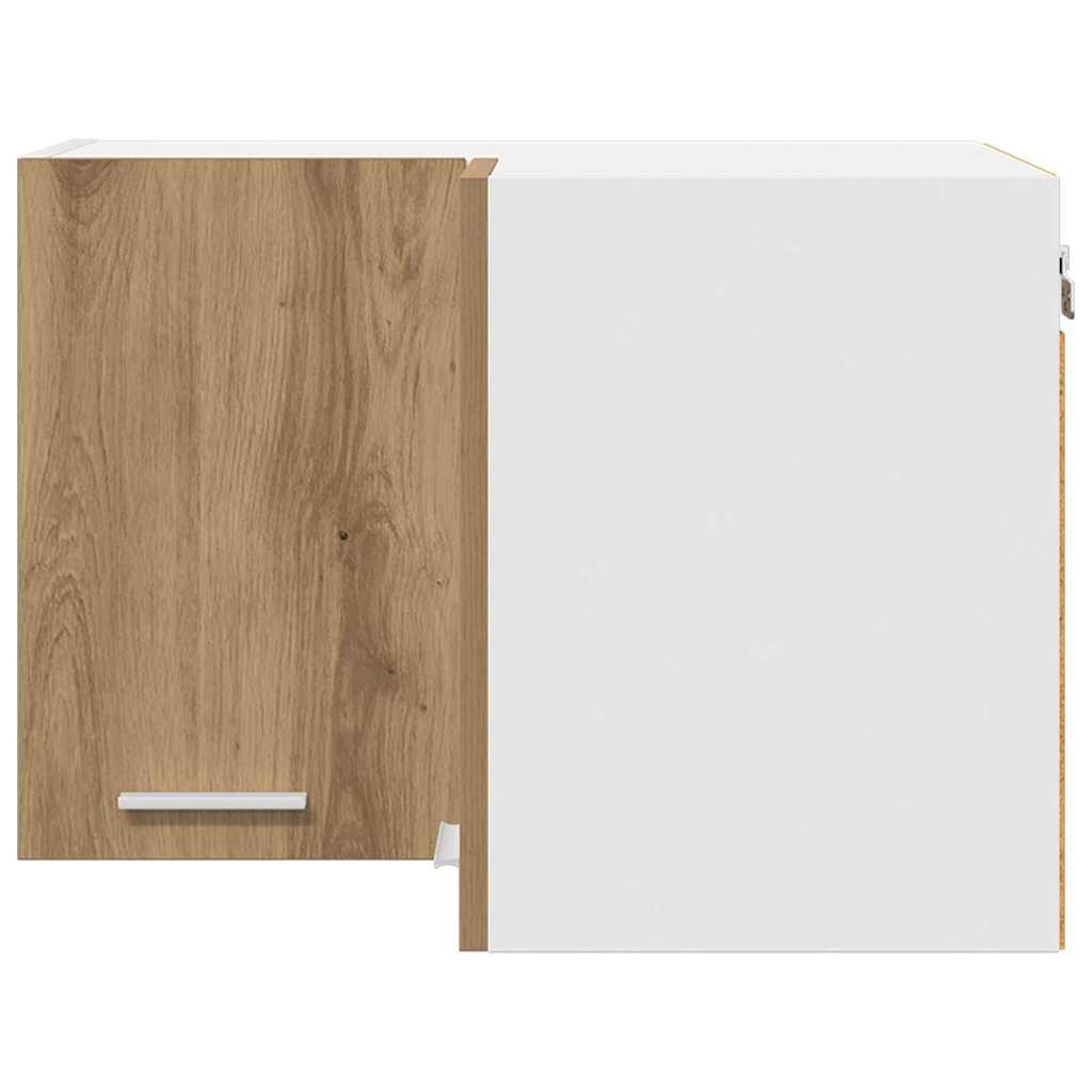 vidaXL Κρεμαστό ντουλάπι με ράφι Riga Χειροποίητη Δρυς και Λευκό