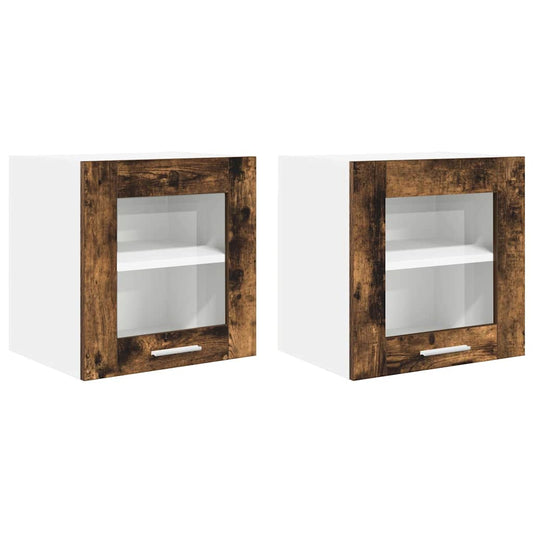 vidaXL Κρεμαστό ντουλάπι Riga 2 pcs Καπνιστό Δρύς 40 x 31 x 40 εκ.