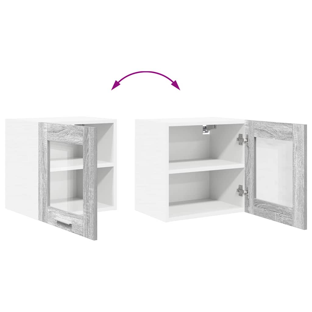 vidaXL Κρεμαστό ντουλάπι με ράφι Riga Γκρίζο Σονομα 40 x 31 x 40 εκ.