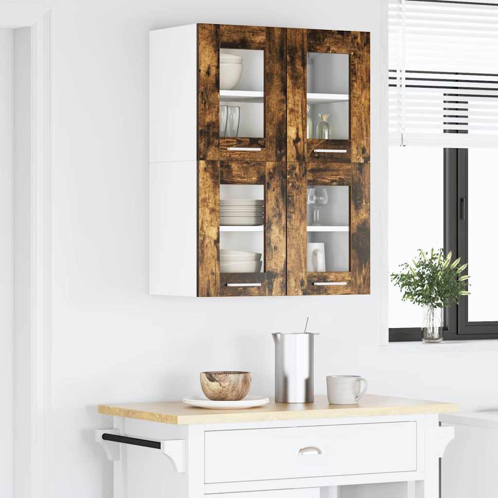 vidaXL Κρεμαστό ντουλάπι Riga 2 pcs Καπνιστό Δρύς 60 x 31 x 40 εκ