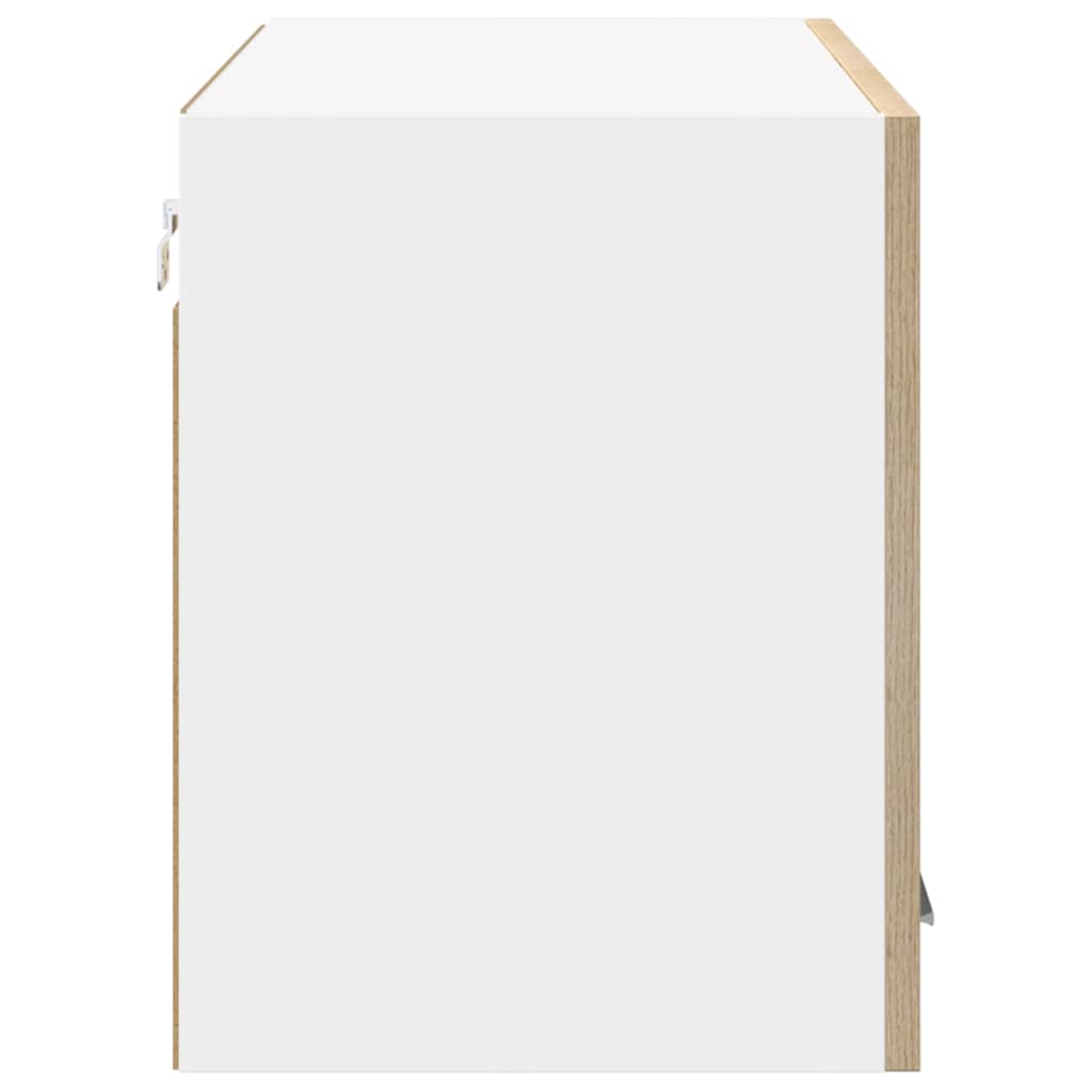 vidaXL Κρεμαστό ντουλάπι Riga Σομόνα Δρυς και Λευκό 80 x 31 x 40 εκ