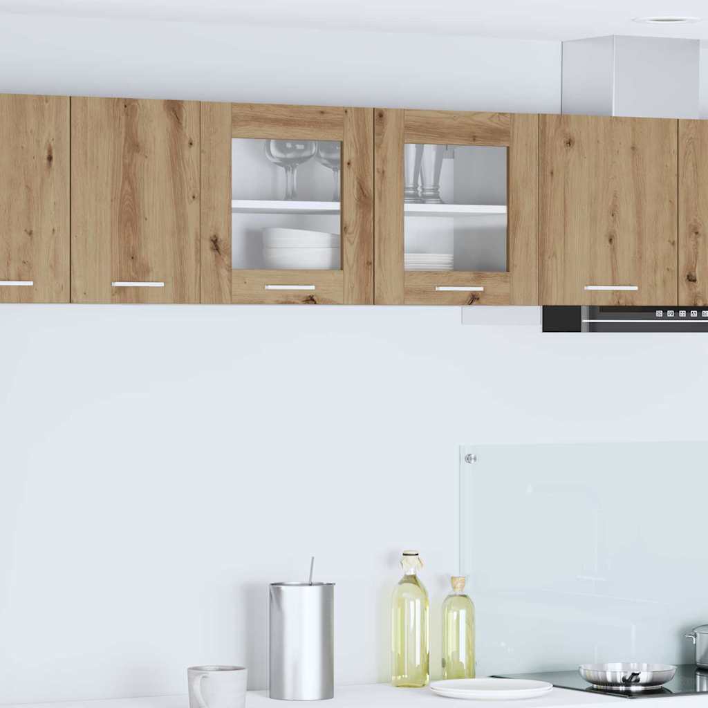 vidaXL Κρεμαστό ντουλάπι με ράφι Riga Χειροποίητη Δρυς και Λευκό