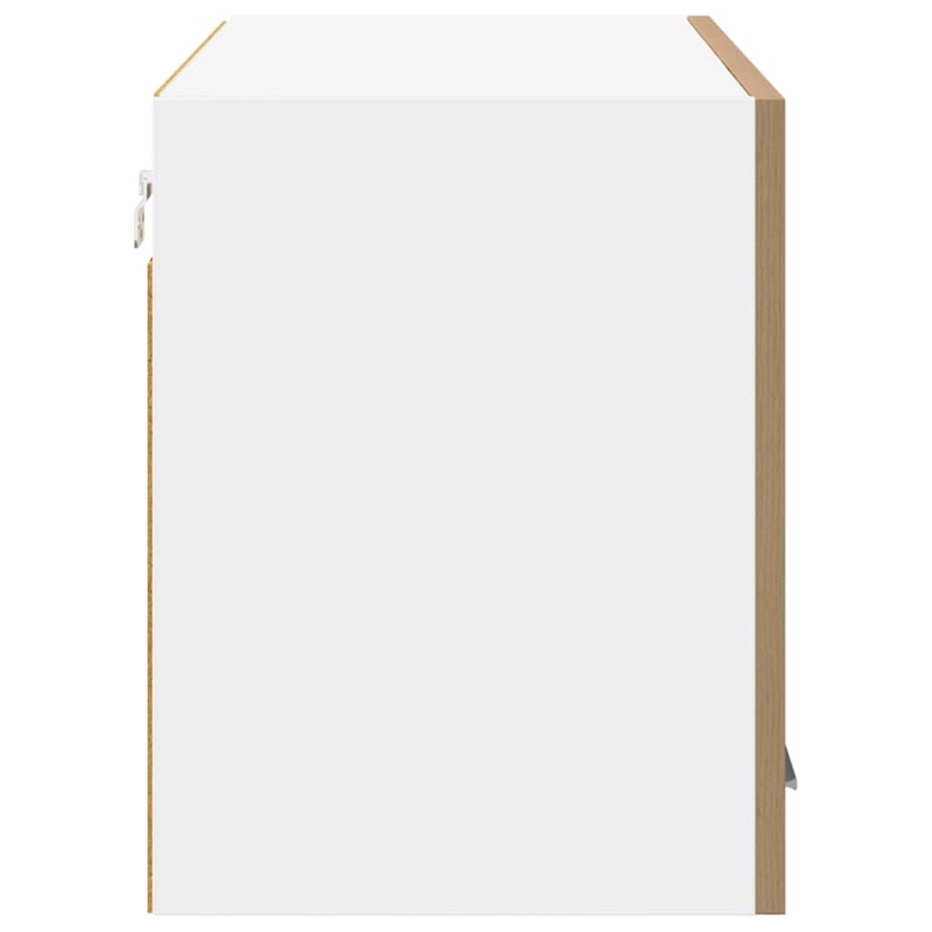 vidaXL Κρεμαστό ντουλάπι με ράφι Riga Χειροποίητη Δρυς και Λευκό