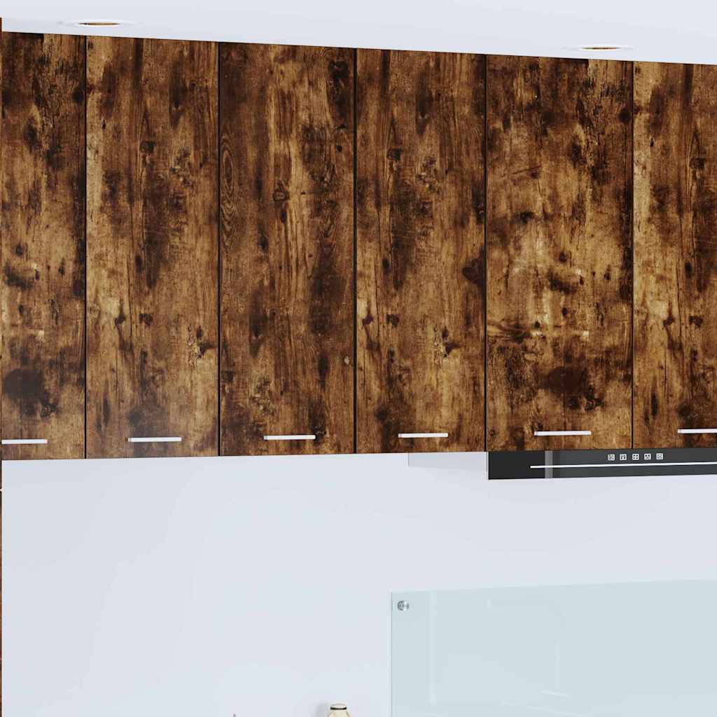 vidaXL Κρεμαστό ντουλάπι με ράφι Riga Καπνιστός Δρυς και Λευκό