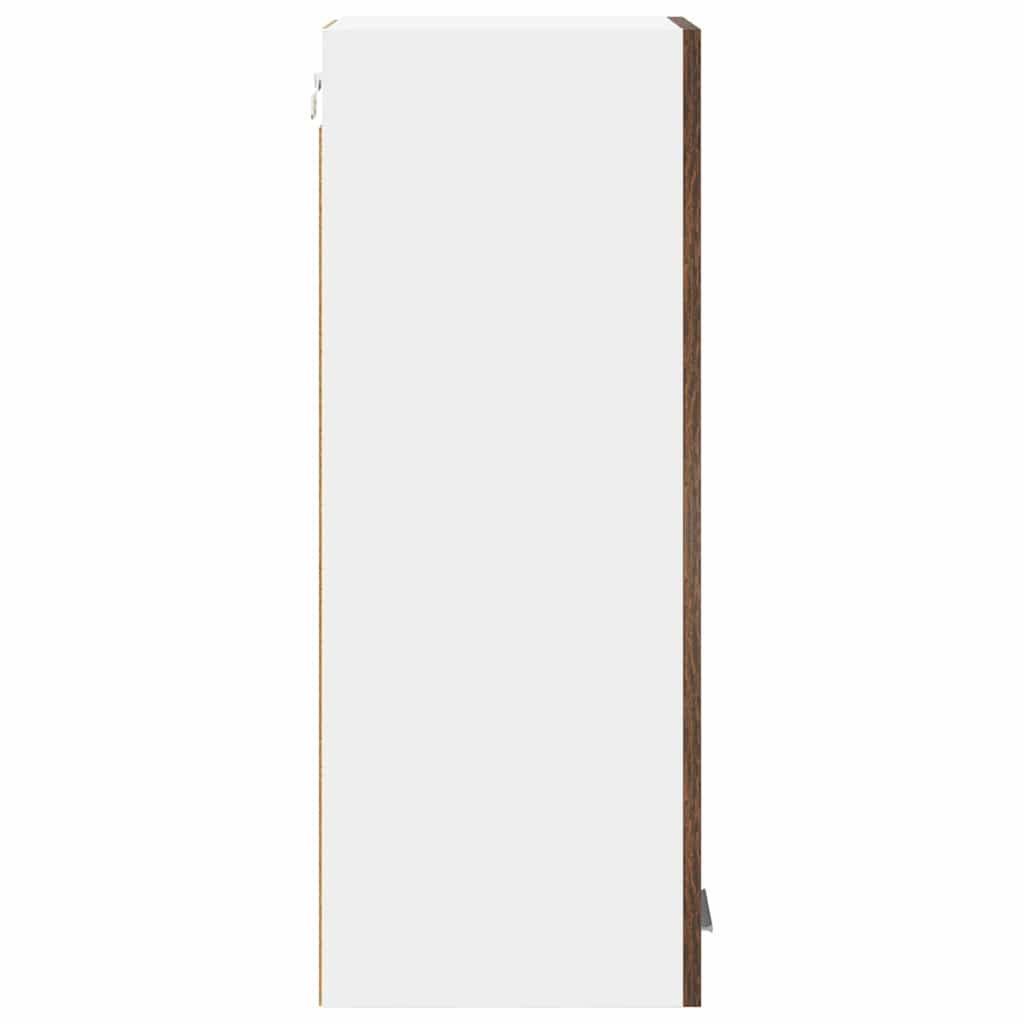 vidaXL Κρεμαστό ντουλάπι με ράφι Riga Καπνιστός Δρυς και Λευκό